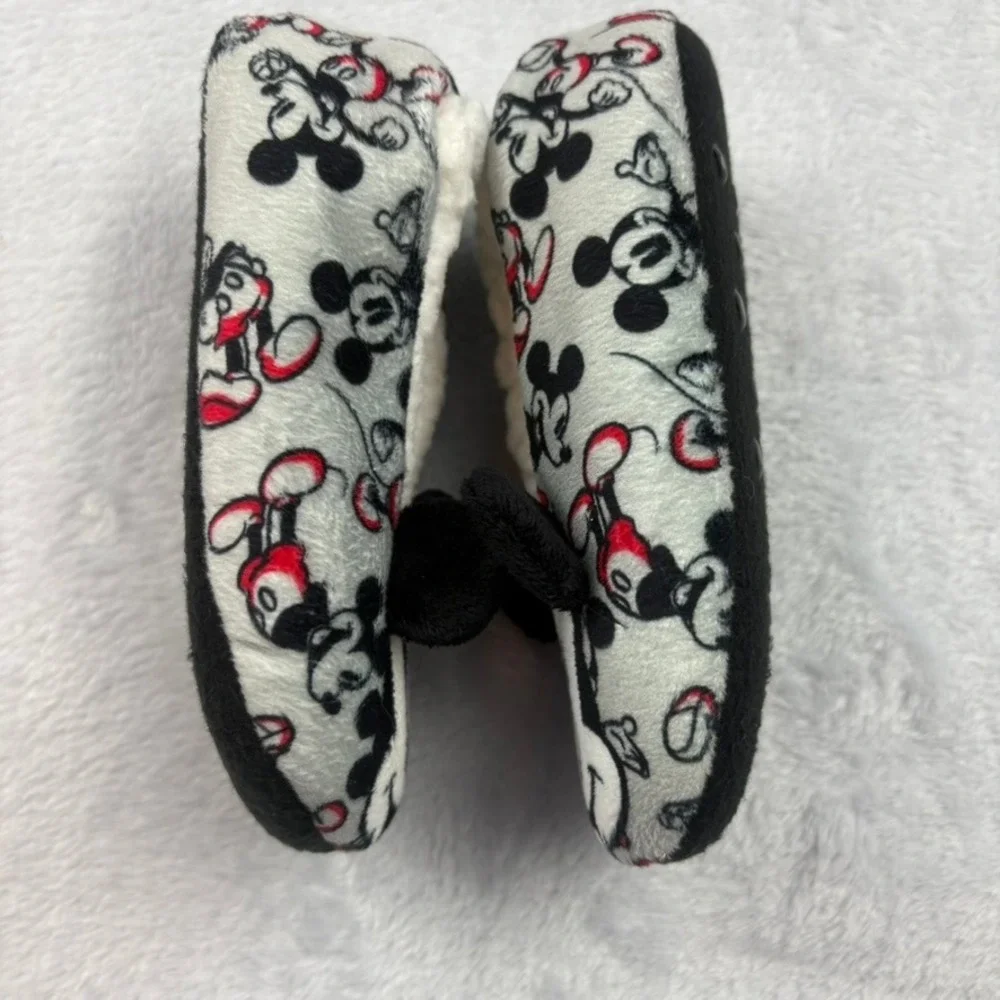 Mickey Mouse Slippers Fuzzy Plush Slip On House Shoes Kids Disney Fuzzy CozyREAD